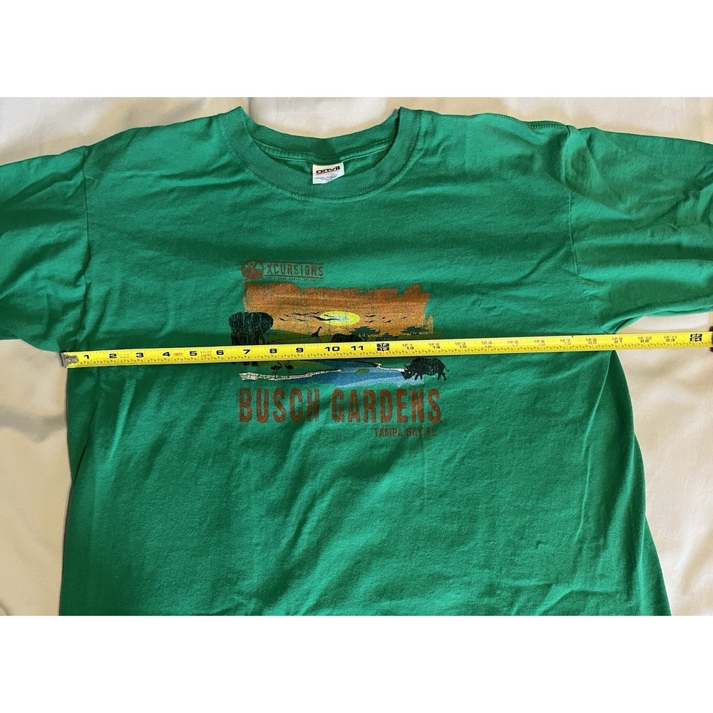 Vintage Busch Gardens T Shirt Graphic Safari Excursion Tampa FL Green M - Picture 3 of 16